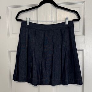Babaton Dark Blue Denim Skater Skirt